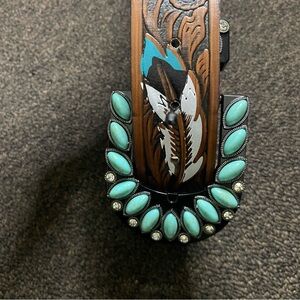 Womens Turquoise Stone Western Belt Cowgirl Design 38-40’